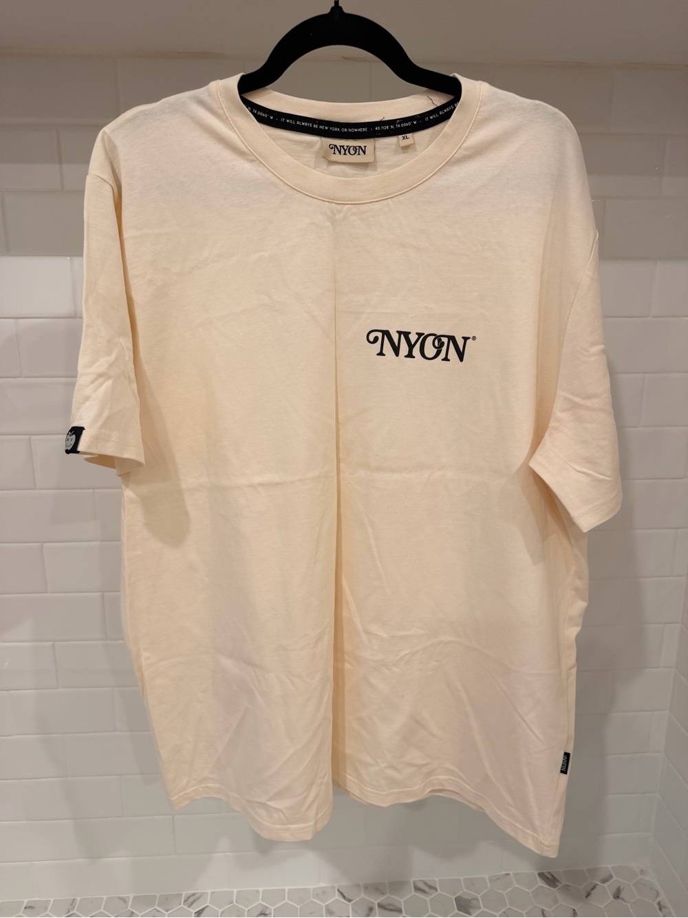 NYON Men's Short-Sleeve Logo Tee in Cream